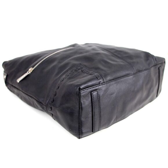 ROOMY Cezar Mizrahi BLACK GENUINE LEATHER SHOULDER BAG HANDBAG TOTE HOBO PURSE - Picture 8 of 16